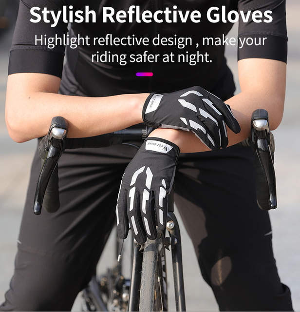 Rękawiczki rowerowe półpalce WEST BIKING odblaskowe, odporne na wstrząsy, dla mężczyzn i kobiet, letnie, do sportów, fitnessu, rowerów górskich i drogowych - Wianko - 14