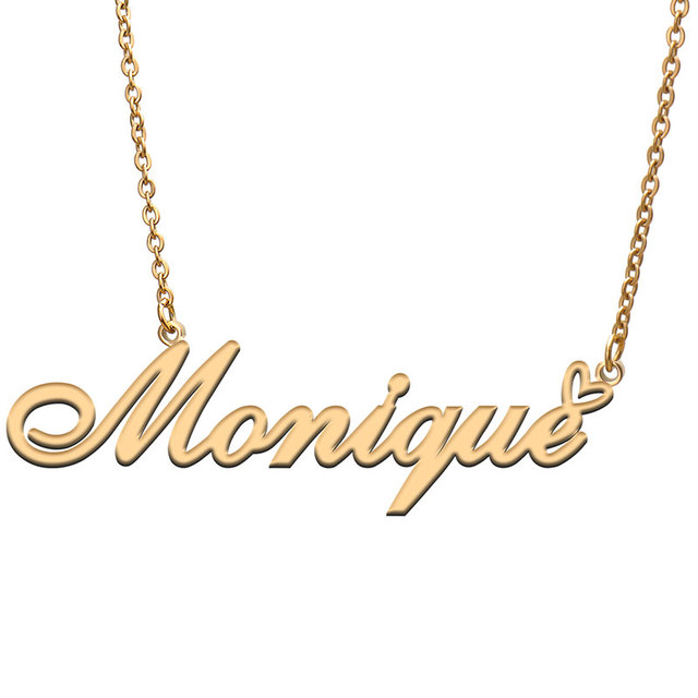 Naszyjnik Love Heart Monique dla kobiet, stali nierdzewnej, złoto i srebro, wisiorek Femme matka dziecko dziewczyny - Wianko - 1