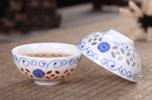 Zestaw do herbaty ceramiczny CJ261 Kung Fu - 10 sztuk: niebieski kubek, biały czajniczek, porcelana kostna, herbata morze - Wianko - 10