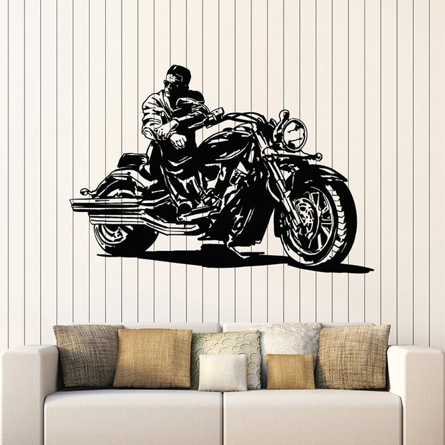 Motocyklista fototapeta wyścig prędkość silnika Sport Vinyl naklejki motocykl garaż dekoracja wnętrz - Wianko - 2