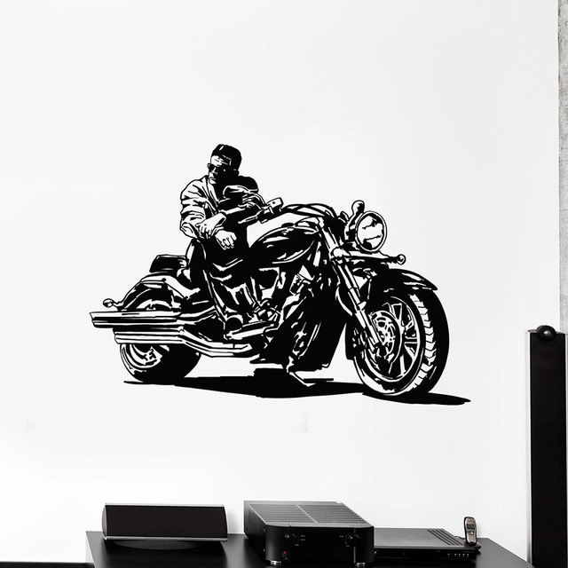 Motocyklista fototapeta wyścig prędkość silnika Sport Vinyl naklejki motocykl garaż dekoracja wnętrz - Wianko - 1