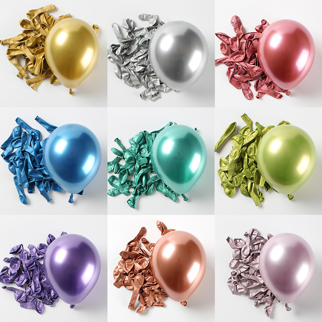 Małe balony 5 cali - 30/50/100szt. w zestawie - metalowe okrągłe dekoracje ślubne, urodzinowe, Baby Shower, rocznica - Wianko - 2