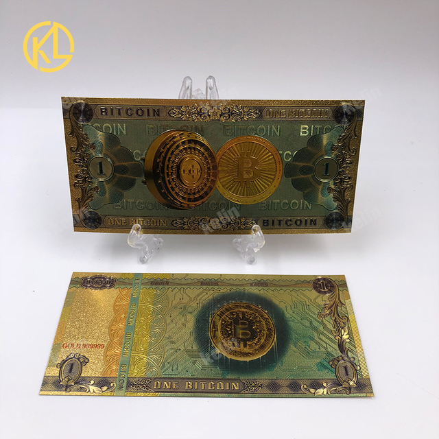 10 sztuk/partia złotych banknotów bitcoin w kolorze folii - idealne jako pamiątkowe i kolekcjonerskie prezenty - Wianko - 1
