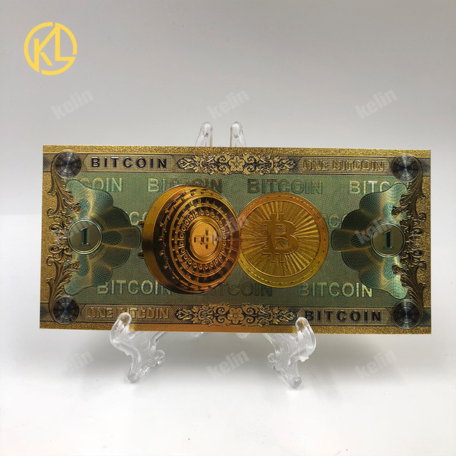 10 sztuk/partia złotych banknotów bitcoin w kolorze folii - idealne jako pamiątkowe i kolekcjonerskie prezenty - Wianko - 5