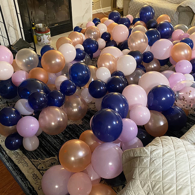 Zestaw balonów różowe złoto ślub - 121 sztuk/partia - konfetti, granatowy balon Arch, Garland - Baby Shower Birthday Party dekoracje - Wianko - 10