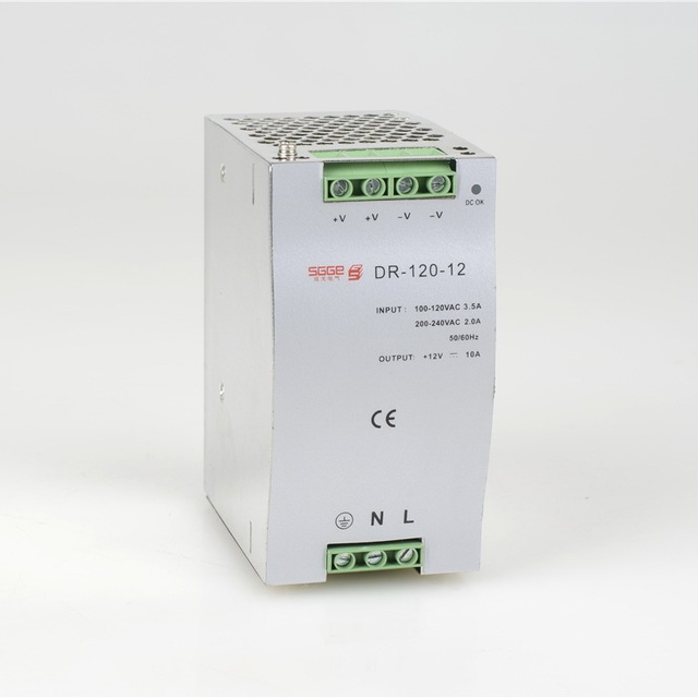 Przełącznik zasilacza ac 12V 10A SMPS DR-120-12, 120W, pojedyncze wyjście na szynę DIN - Wianko - 16