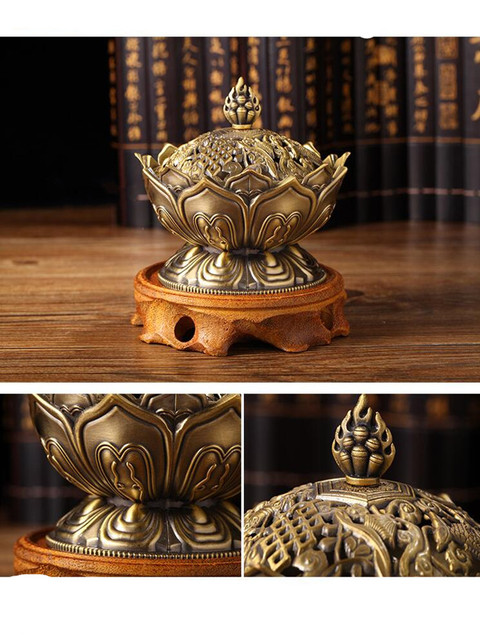 Kadzidło chińskie z lotosowym palnikiem i uchwytem do kadzielnicy buddyjskiej, prostota, dekoracja biurowa - Wianko - 7