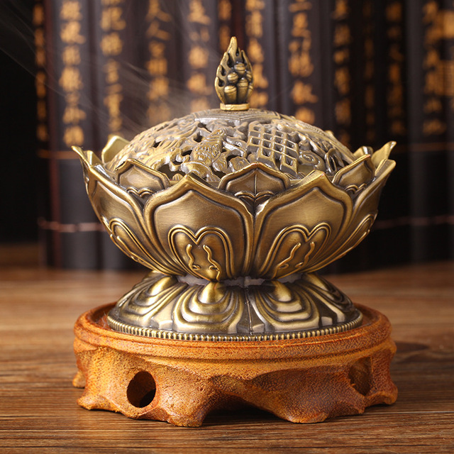 Kadzidło chińskie z lotosowym palnikiem i uchwytem do kadzielnicy buddyjskiej, prostota, dekoracja biurowa - Wianko - 2