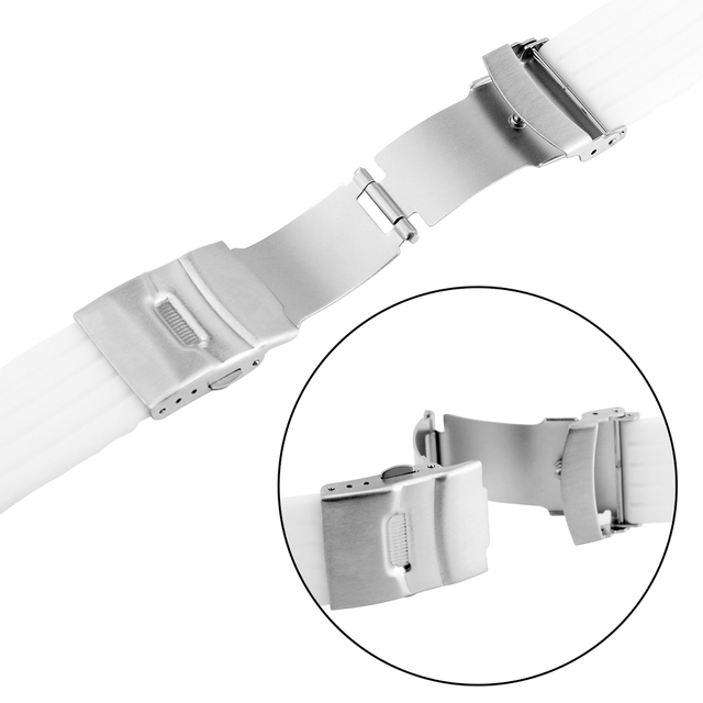 Silikonowy pasek do zegarka - biały, wodoodporny, 18mm/20mm/22mm/24mm - Wianko - 11