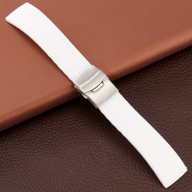 Silikonowy pasek do zegarka - biały, wodoodporny, 18mm/20mm/22mm/24mm - Wianko - 13