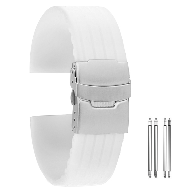 Silikonowy pasek do zegarka - biały, wodoodporny, 18mm/20mm/22mm/24mm - Wianko - 9
