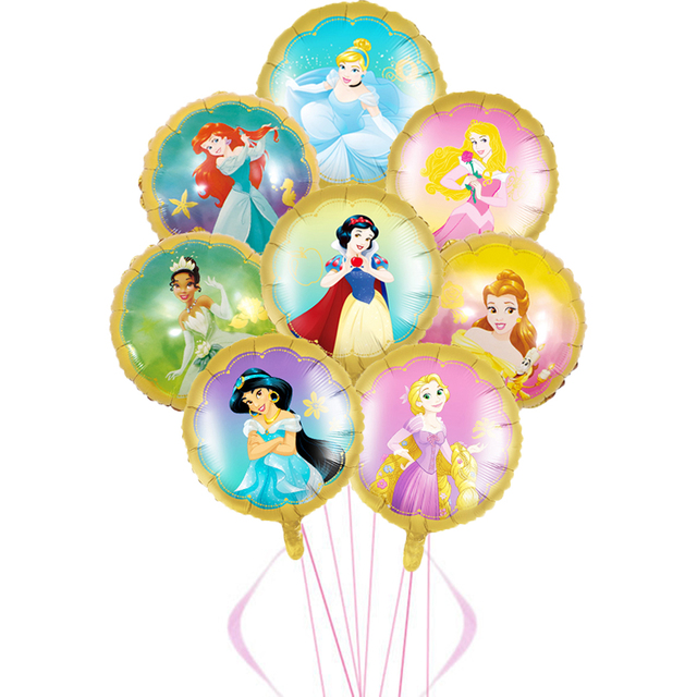 Kopciuszek Królewna Śnieżka Elsa - Balony Foliowe z Helem na Urodziny dla Dzieci 18 cal Disney - Baby Shower Globos - Wianko - 1