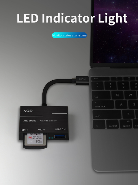 Adapter USB C do karty SD XQD z czytnikiem USB 3.0, kompatybilny z Sony serii G, Nikon D4, D5 i D500 - Wianko - 7
