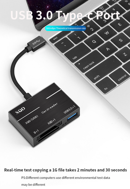 Adapter USB C do karty SD XQD z czytnikiem USB 3.0, kompatybilny z Sony serii G, Nikon D4, D5 i D500 - Wianko - 4