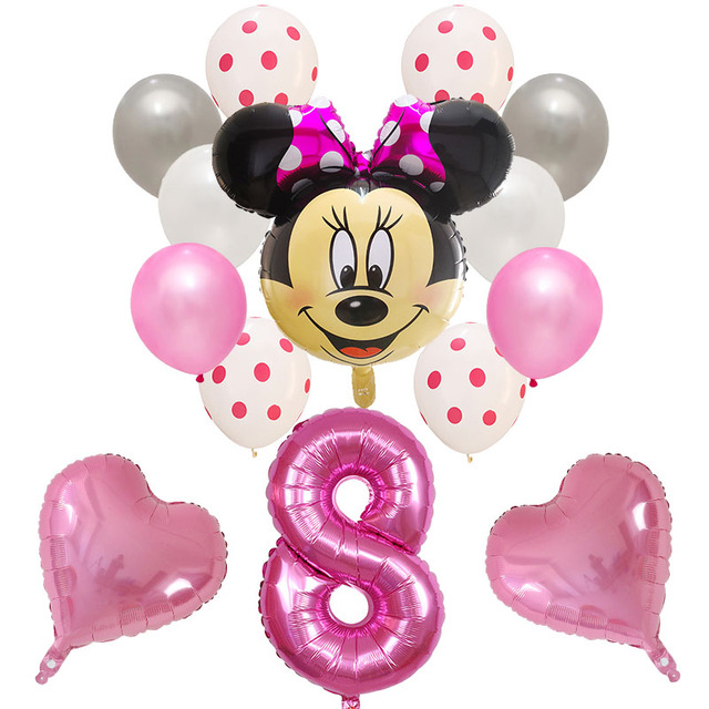 14 sztuk Disney Minnie i Mickey Mouse - balony urodzinowe, Baby Shower, dekoracje dziecięce, zabawki, balon helowy - Wianko - 14