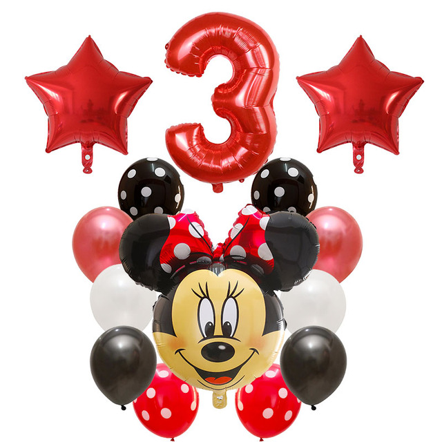 14 sztuk Disney Minnie i Mickey Mouse - balony urodzinowe, Baby Shower, dekoracje dziecięce, zabawki, balon helowy - Wianko - 3