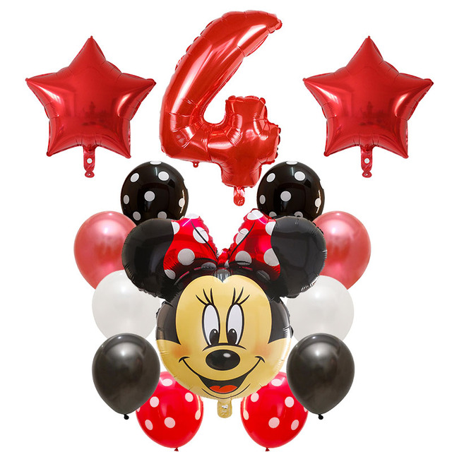 14 sztuk Disney Minnie i Mickey Mouse - balony urodzinowe, Baby Shower, dekoracje dziecięce, zabawki, balon helowy - Wianko - 4