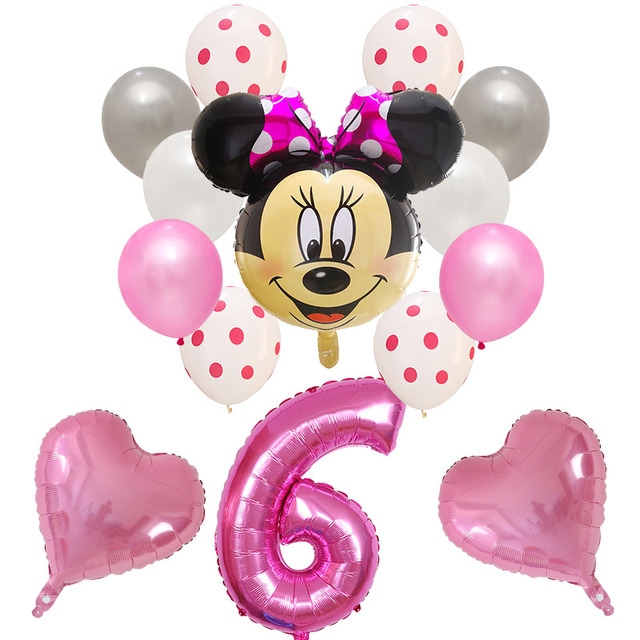 14 sztuk Disney Minnie i Mickey Mouse - balony urodzinowe, Baby Shower, dekoracje dziecięce, zabawki, balon helowy - Wianko - 12