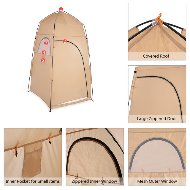 Namiot kempingowy TOMSHOO z przymierzalnią, prywatnością i schroniskiem toaletowym - Wianko - 6