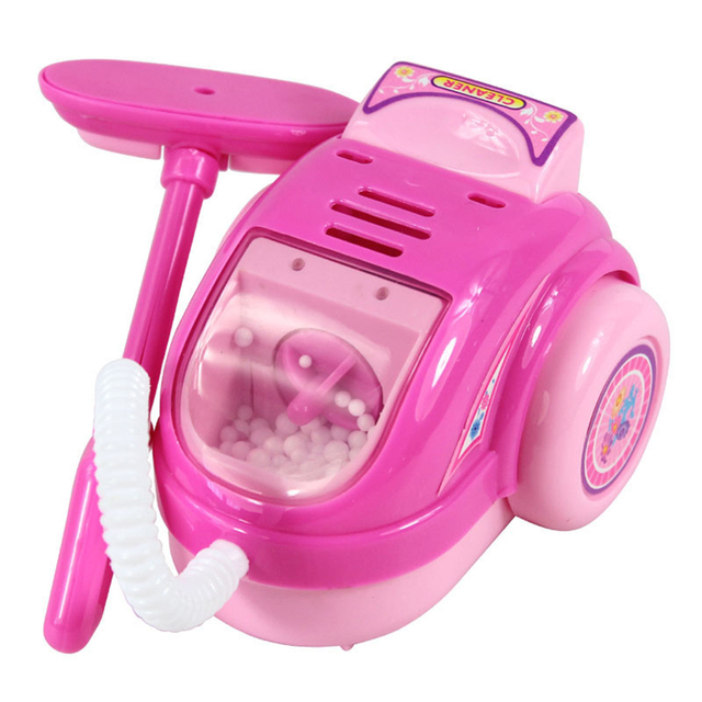 Zabawka edukacyjna Różowa kuchnia AGD dla dzieci: toster, odkurzacz, kuchenka - Wianko - 8