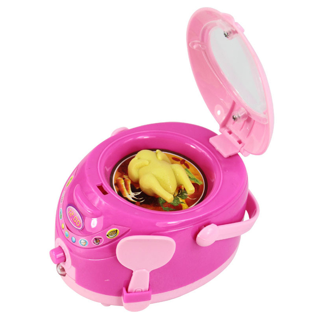 Zabawka edukacyjna Różowa kuchnia AGD dla dzieci: toster, odkurzacz, kuchenka - Wianko - 12