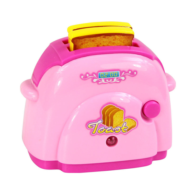 Zabawka edukacyjna Różowa kuchnia AGD dla dzieci: toster, odkurzacz, kuchenka - Wianko - 7