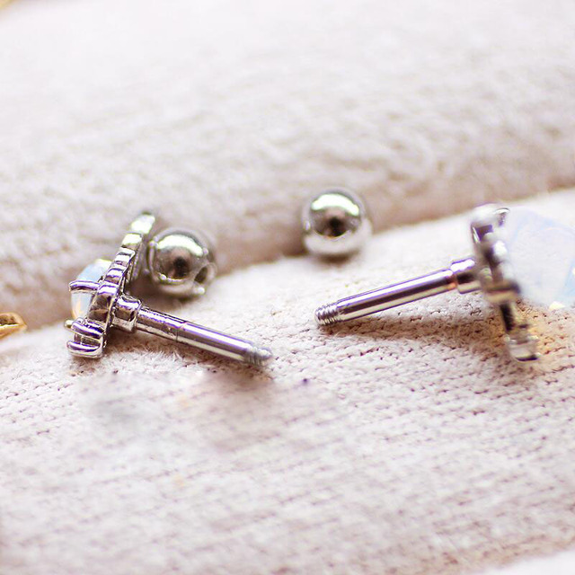Kolczyki sztyfty PANAOBEN 925 z wysokiej próby srebra dla kobiet z kryształowym cyrkonem i mini skrzydełkami - Wianko - 8