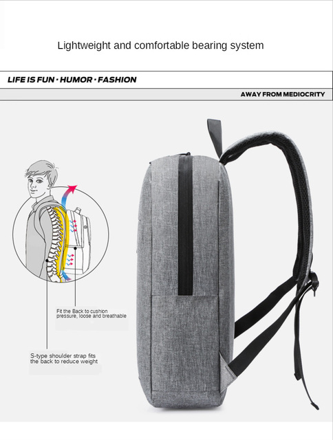 Multifunkcyjny męski plecak na laptopa 15.6 cala z ładowaniem USB, antykradzieżowy i wodoodporny - Wianko - 9