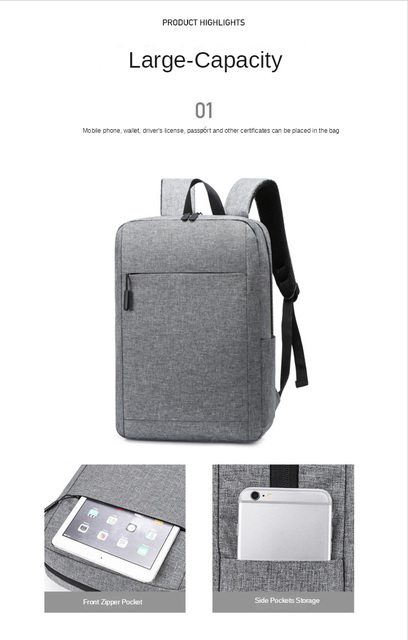 Multifunkcyjny męski plecak na laptopa 15.6 cala z ładowaniem USB, antykradzieżowy i wodoodporny - Wianko - 4