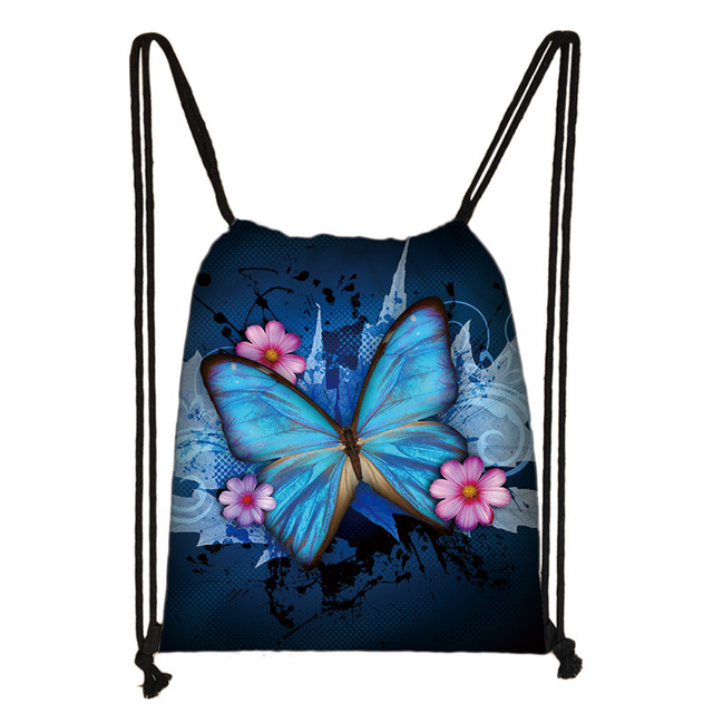 Plecak z motywem pięknego motyla dla nastolatek - codzienna torba do noszenia na plecach z sznurkiem - Wianko - 8