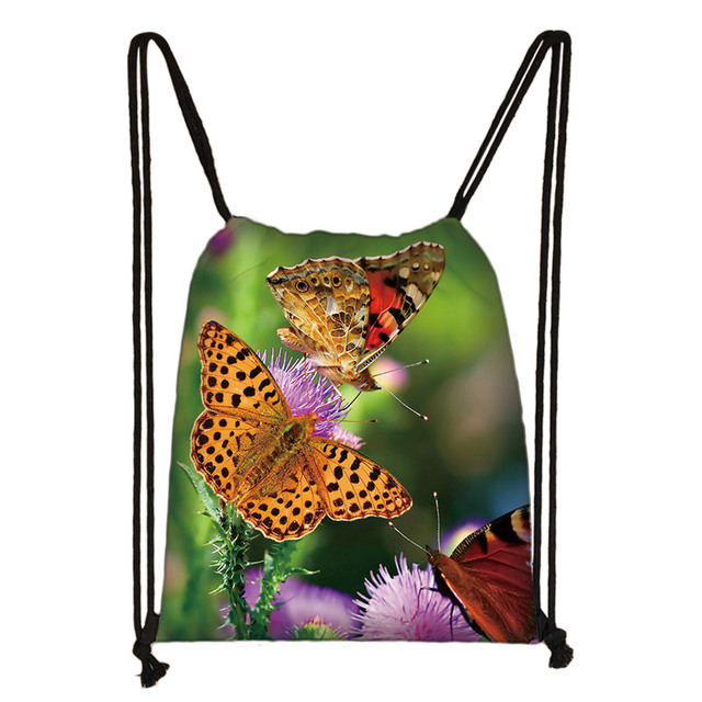Plecak z motywem pięknego motyla dla nastolatek - codzienna torba do noszenia na plecach z sznurkiem - Wianko - 10