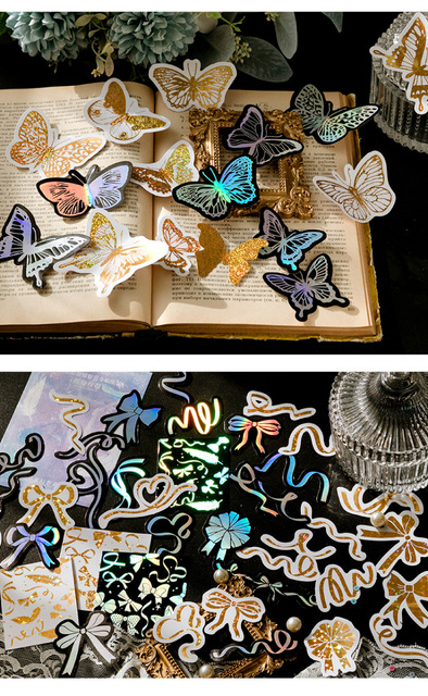 Etykiety Naklejki Motyle Magic Circle - 40 sztuk/kolorowy zestaw - Wianko - 10