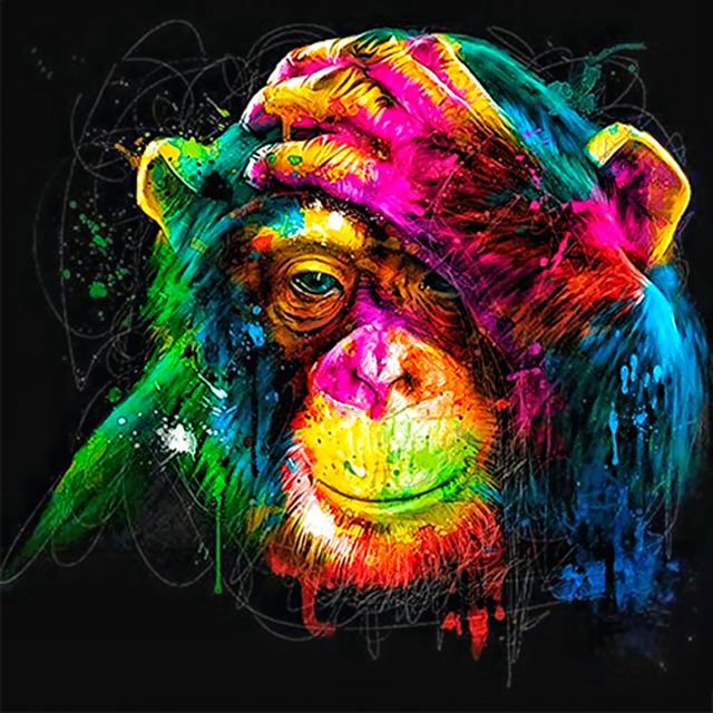 5D Pełne Diamentowe Malowanie - Małpa Zwierzęta - DIY Hafty - Dekoracje Domu - Obrazki z Kryształów Górskich - Wianko - 2