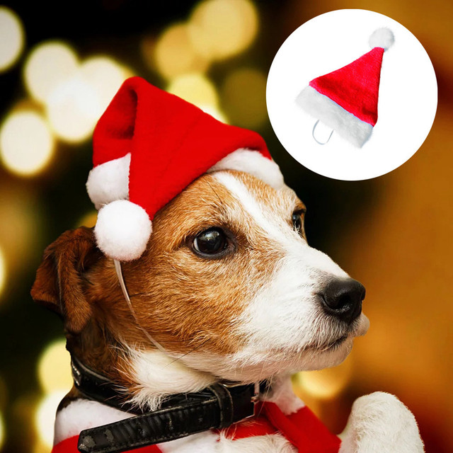 Kapelusz Bożonarodzeniowy z kapturem dla kotów, psy i szczeniąt - dekoracja świąteczna 2020 - Wianko - 1