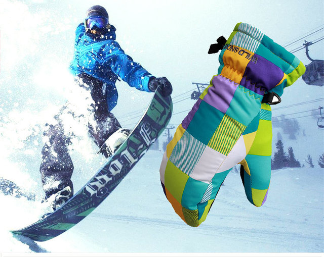 Rękawice narciarskie damskie zimowe Dziki Śnieg Outdoor Sport, wodoodporne i ciepłe, H-618 - Wianko - 1