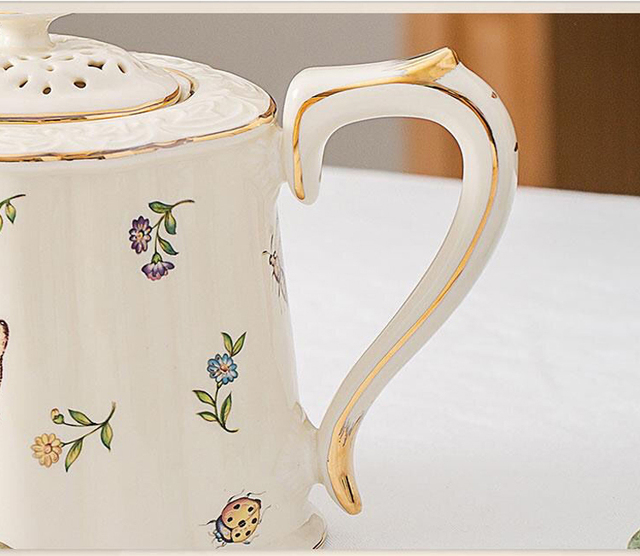 Lekki, luksusowy dzbanek do kawy o dużej pojemności, w stylu domu francuskiego, zestaw ceramiczny na podwieczorek – filiżanka i spodek do kawy - Wianko - 10