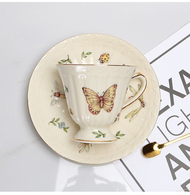 Lekki, luksusowy dzbanek do kawy o dużej pojemności, w stylu domu francuskiego, zestaw ceramiczny na podwieczorek – filiżanka i spodek do kawy - Wianko - 4