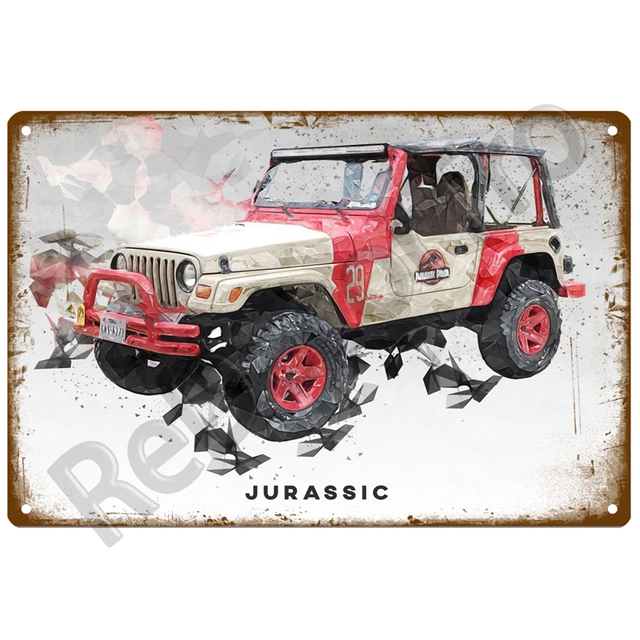 Dekoracyjny metalowy znak płyta Jeep Cars Retro Vintage do domu - plakat ściany pokoju - Wianko - 13