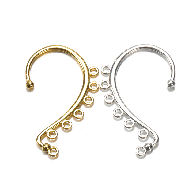 10 sztuk złotych klipsów kolczyków w kształcie C do tworzenia biżuterii, bez przebijania, z zawieszką w kształcie łuku na ucho - Wianko - 6