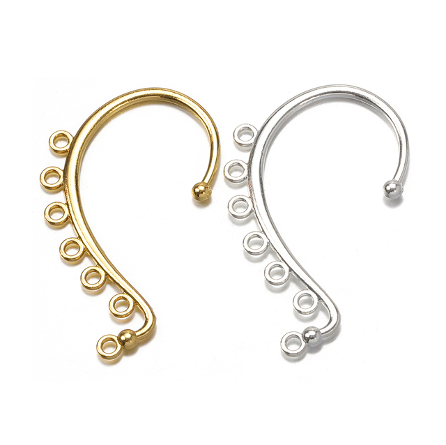10 sztuk złotych klipsów kolczyków w kształcie C do tworzenia biżuterii, bez przebijania, z zawieszką w kształcie łuku na ucho - Wianko - 1