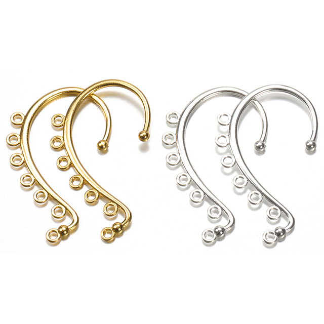 10 sztuk złotych klipsów kolczyków w kształcie C do tworzenia biżuterii, bez przebijania, z zawieszką w kształcie łuku na ucho - Wianko - 7