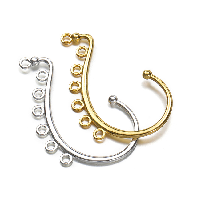 10 sztuk złotych klipsów kolczyków w kształcie C do tworzenia biżuterii, bez przebijania, z zawieszką w kształcie łuku na ucho - Wianko - 5