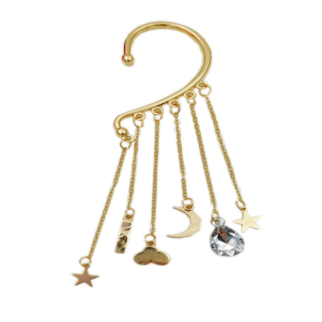 10 sztuk złotych klipsów kolczyków w kształcie C do tworzenia biżuterii, bez przebijania, z zawieszką w kształcie łuku na ucho - Wianko - 11