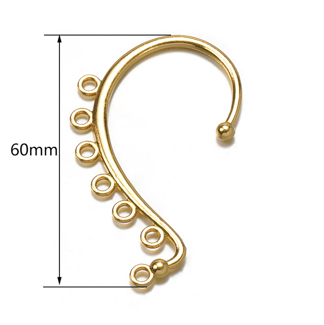 10 sztuk złotych klipsów kolczyków w kształcie C do tworzenia biżuterii, bez przebijania, z zawieszką w kształcie łuku na ucho - Wianko - 3