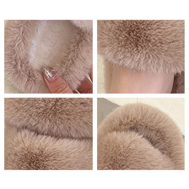 Zimowe damskie kapcie Faux Fur Home z wystającym palcem - designerowskie, puszyste, pluszowe i ciepłe - Wianko - 10