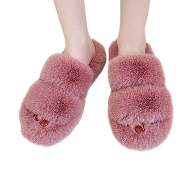 Zimowe damskie kapcie Faux Fur Home z wystającym palcem - designerowskie, puszyste, pluszowe i ciepłe - Wianko - 5