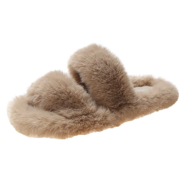 Zimowe damskie kapcie Faux Fur Home z wystającym palcem - designerowskie, puszyste, pluszowe i ciepłe - Wianko - 3