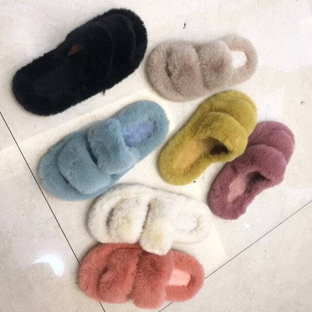 Zimowe damskie kapcie Faux Fur Home z wystającym palcem - designerowskie, puszyste, pluszowe i ciepłe - Wianko - 25