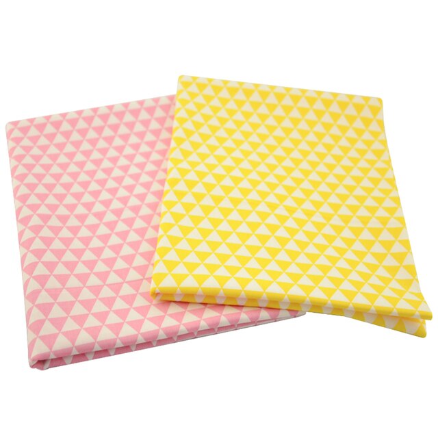 Bawełniana tkanina na sukienki - kwadratowa żółto-różowa Tissu Patchwork pikowana tkanina Ankara DIY - Wianko - 1