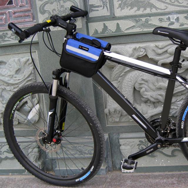 Torbka rowerowa przednia na ramę, lekka i wytrzymała, kolor czarny - Wianko - 8